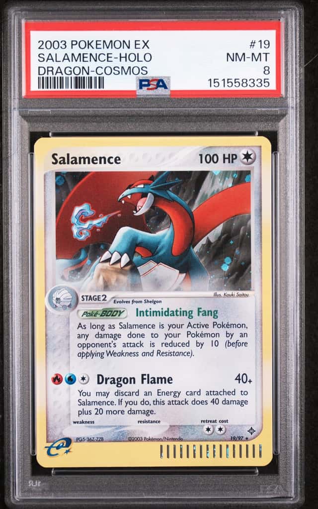 2003 POKEMON EX DRAGON COSMOS #19 SALAMENCE-HOLO PSA 8