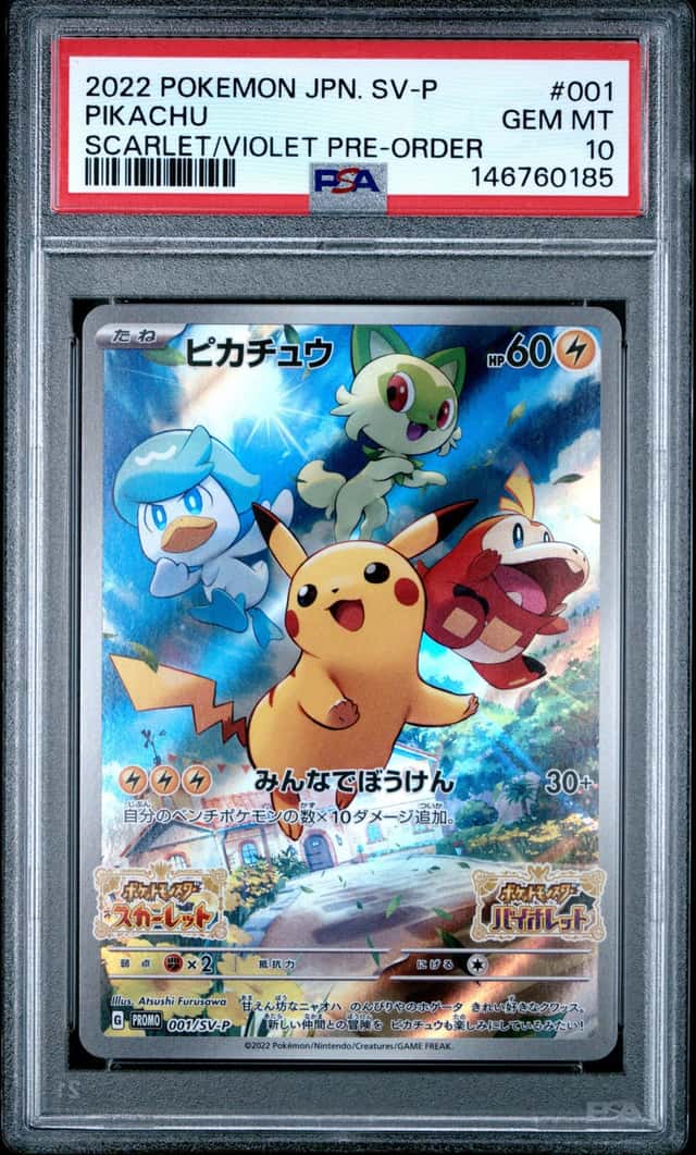 Pokemon Pikachu Sv Promo 001/SV-P Scarlet & Violet Pre-Order Japanese PSA 10