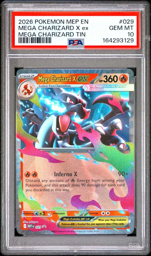 Pokemon Mega Charizard X ex Black Star Promo 029 Tin PSA 10 Gem Mint