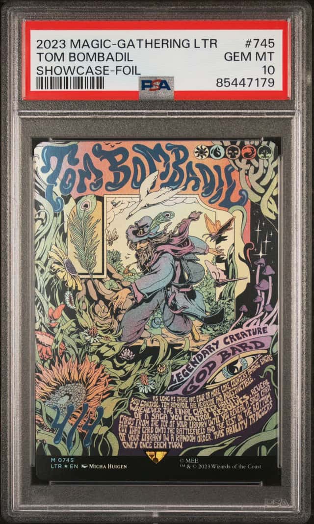 TOM BOMBADIL PSA 10 2023 MTG LORD OF THE RINGS #0745 SHOWCASE FOIL POP 16 RARE