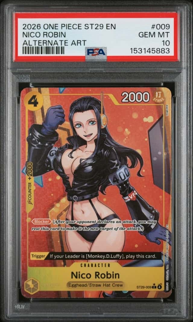 2026 ONE PIECE STARTER DECK ST29-EGGHEAD ALTERNATE ART #009 NICO ROBIN PSA 10
