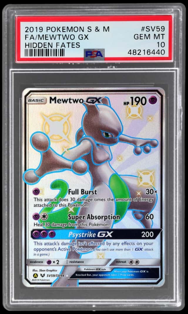 2019 Pokemon Sun and Moon Hidden Fates Shiny Vault Mewtwo Gx #SV59