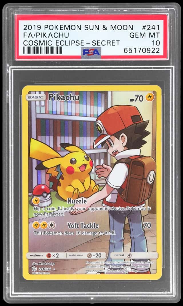 2019 Pokemon Sun and Moon Cosmic Eclipse Secret Rare Pikachu #241