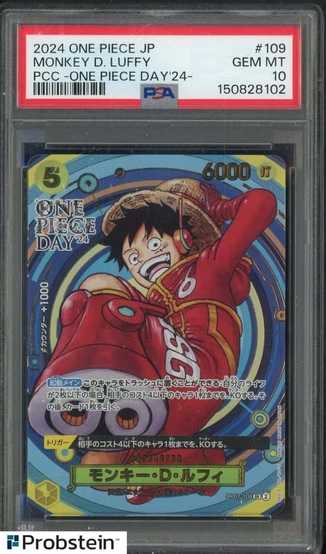 #3 2024 One Piece JP PCC One Piece Day '24 #109 Monkey D. Luffy PSA 10 GEM MINT