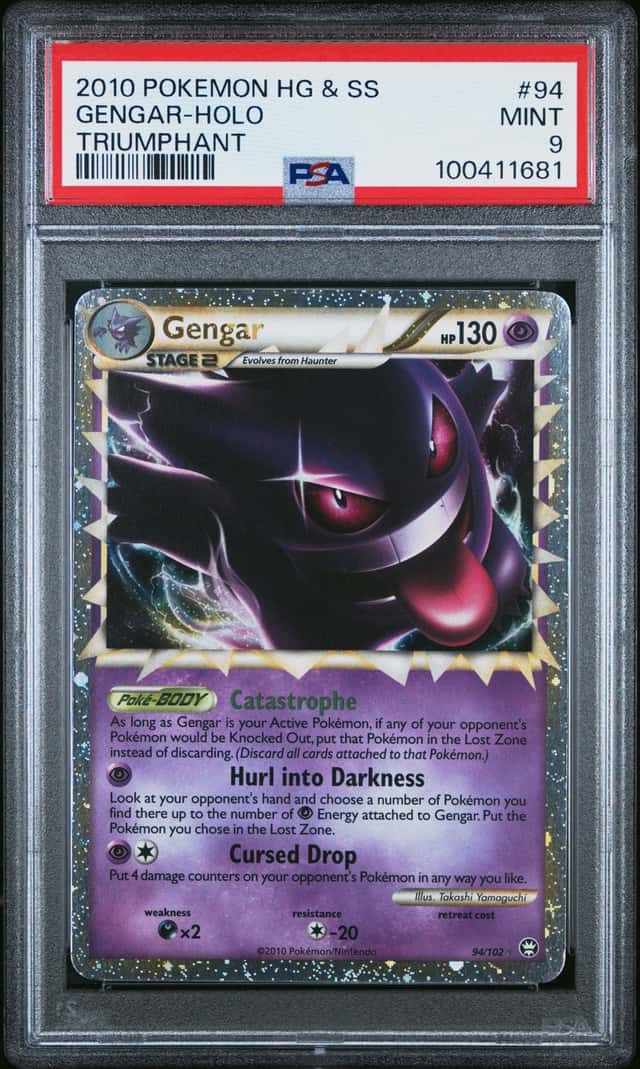 2010 Pokemon Heartgold and Soulsilver Triumphant Holo Gengar #94