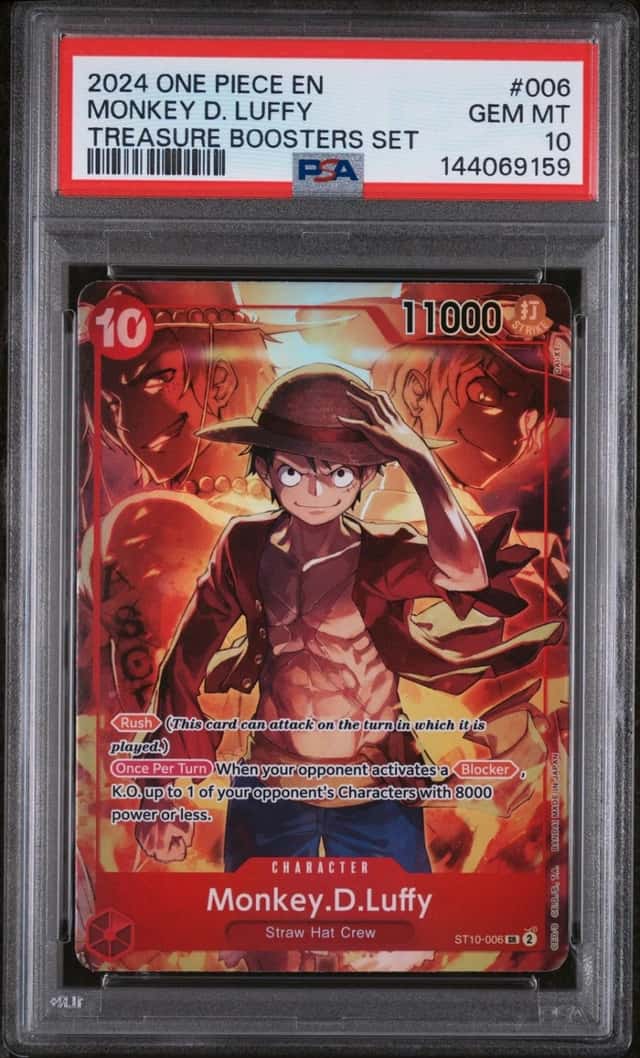 2024 ONE PIECE PROMOS TREASURE BOOSTERS SET #006 MONKEY D. LUFFY PSA 10