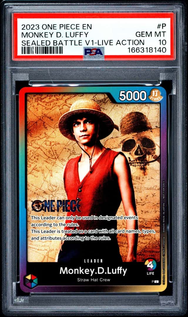 2023 ONE PIECE PROMOS SEALED BATTLE VOL.1-LIVE ACTION #P MONKEY D. LUFFY PSA 10