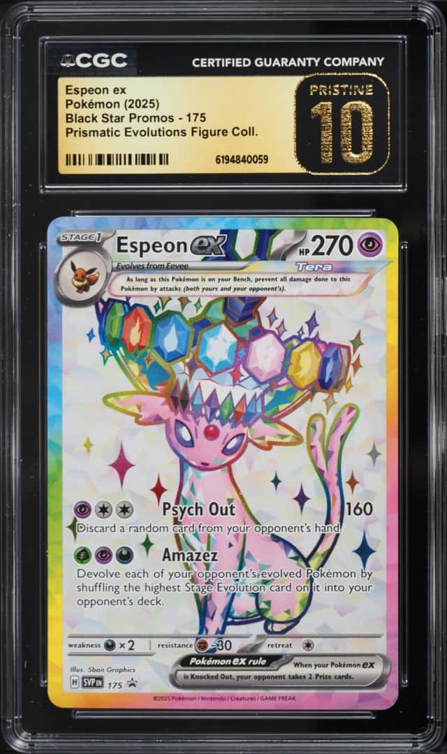 2025 Pokemon SV Promo Prismatic Evolutions Premium Figure Full Art Espeon ex CGC 10 PRISTINE