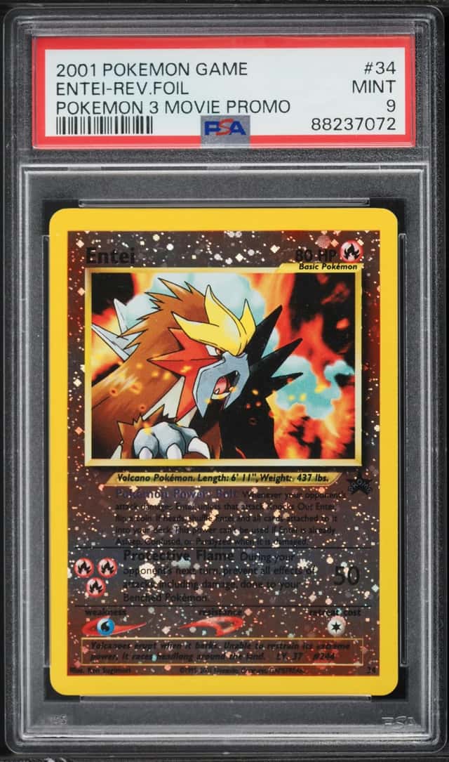 2001 Pokemon Movie 3 Promo Reverse Holo Entei #34 PSA 9 MINT