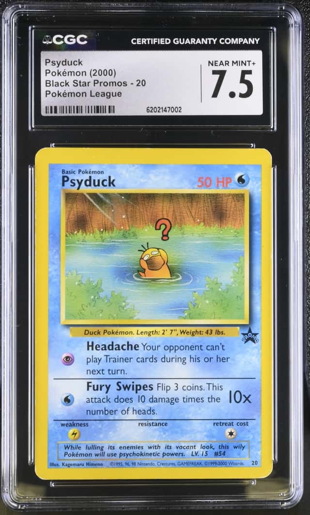 2000 Pokemon League Black Star Promo Psyduck #20 CGC 7.5 NRMT+