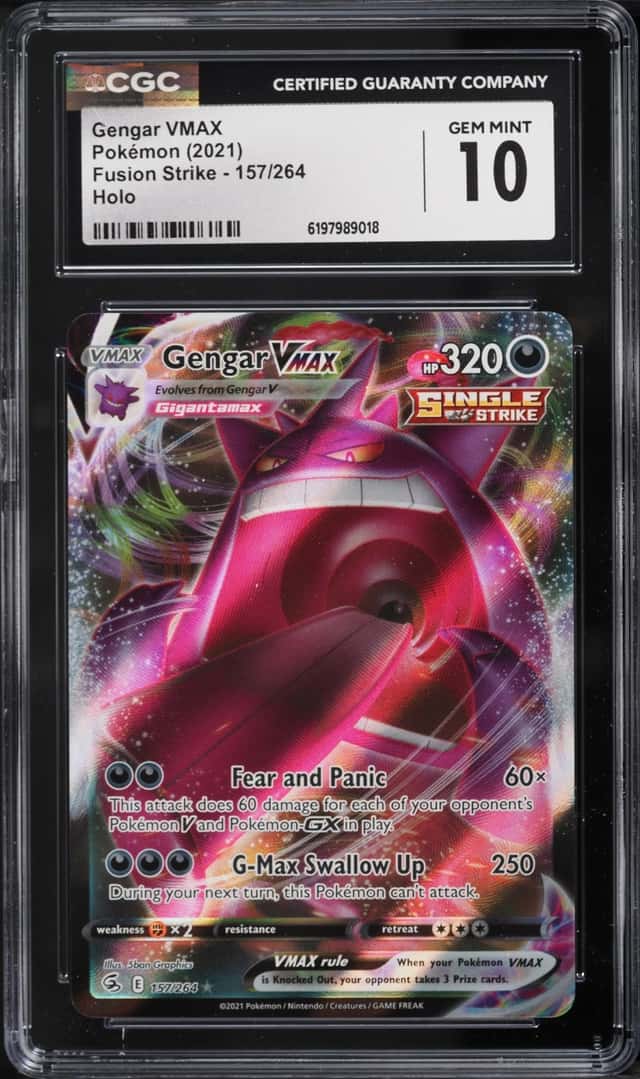 2021 Pokemon Sword & Shield Fusion Strike Full Art Gengar VMAX #157 CGC 10 GEM MINT