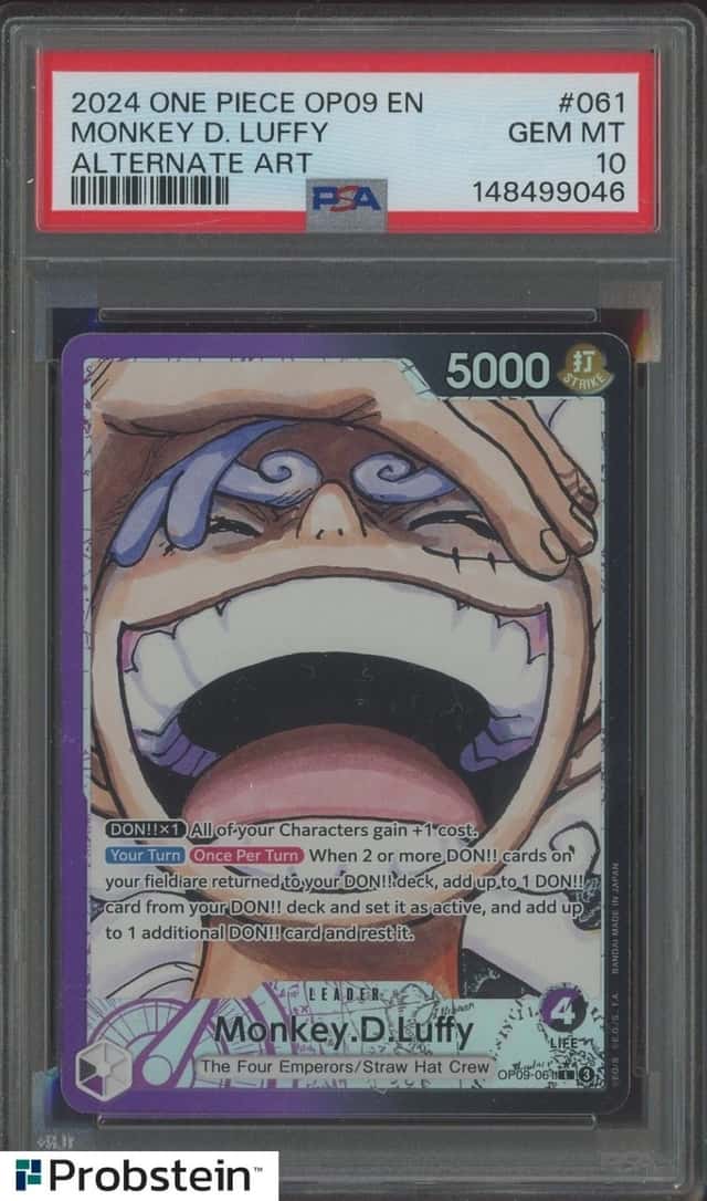 2024 One Piece OP09 EN Alternate Art #061 Monkey D Luffy PSA 10 GEM MINT