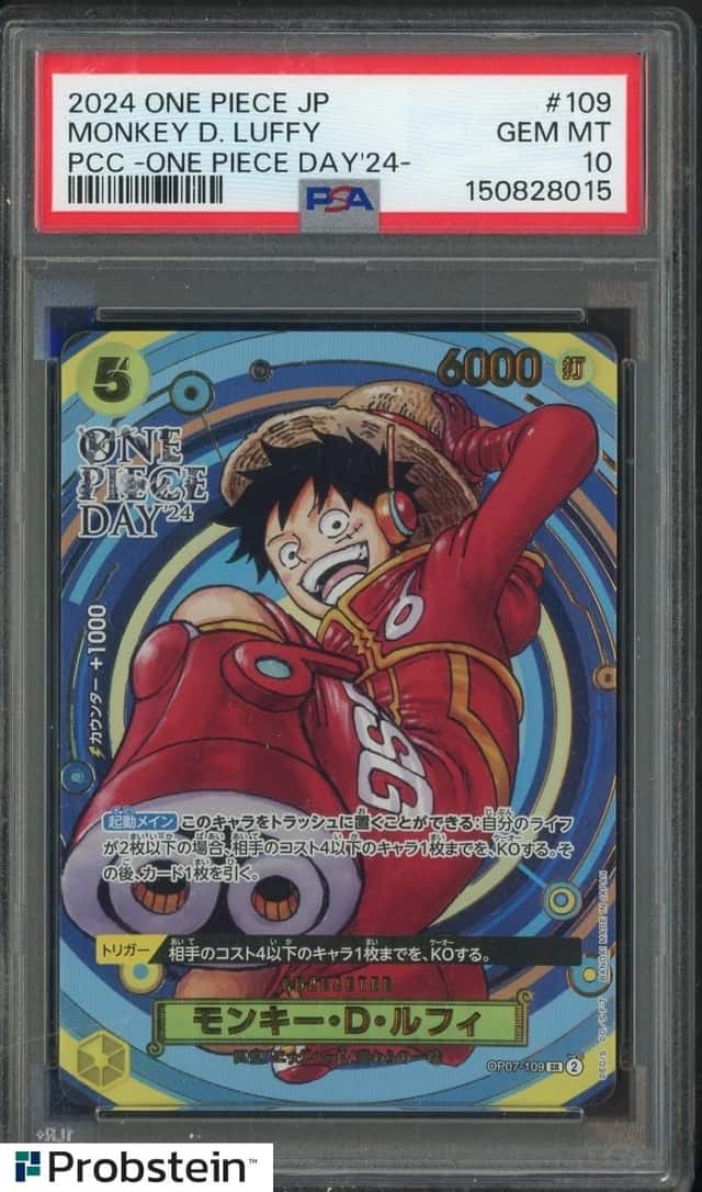 #1 2024 One Piece JP PCC One Piece Day '24 #109 Monkey D. Luffy PSA 10 GEM MINT