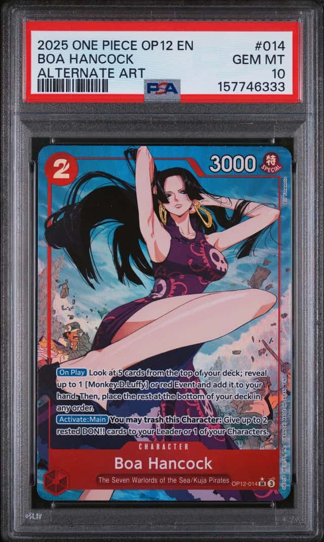 2025 ONE PIECE OP12-LEGACY OF THE MASTER ALTERNATE ART #014 BOA HANCOCK PSA 10