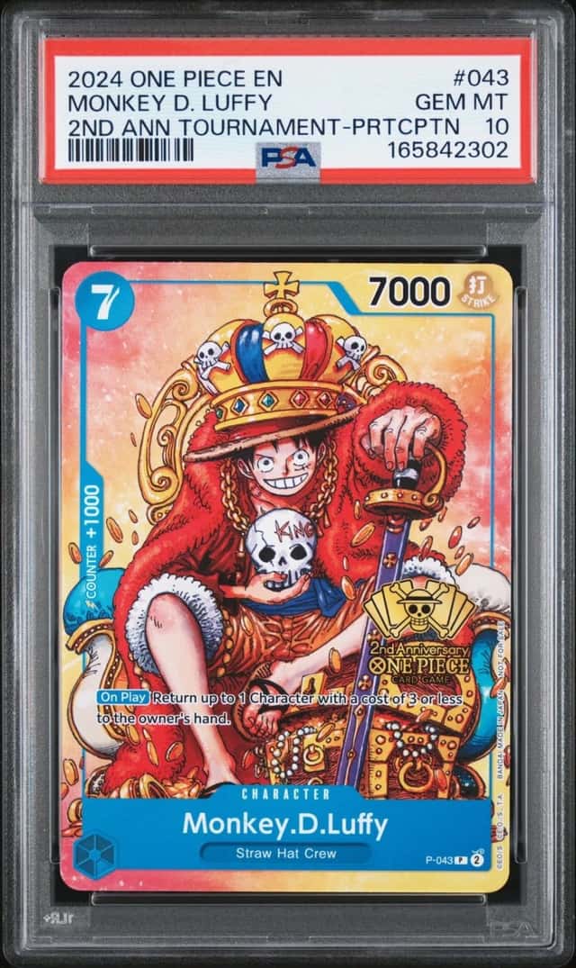 2024 ONE PIECE 2ND ANNIVERSARY TOURNAMENT #043 MONKEY D. LUFFY PSA 10