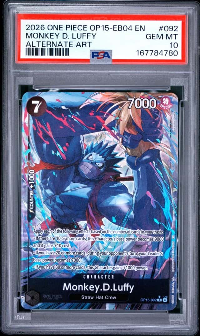 2026 ONE PIECE ADVENTURE ON KAMI'S ISLAND ALT ART #092 MONKEY D. LUFFY PSA 10