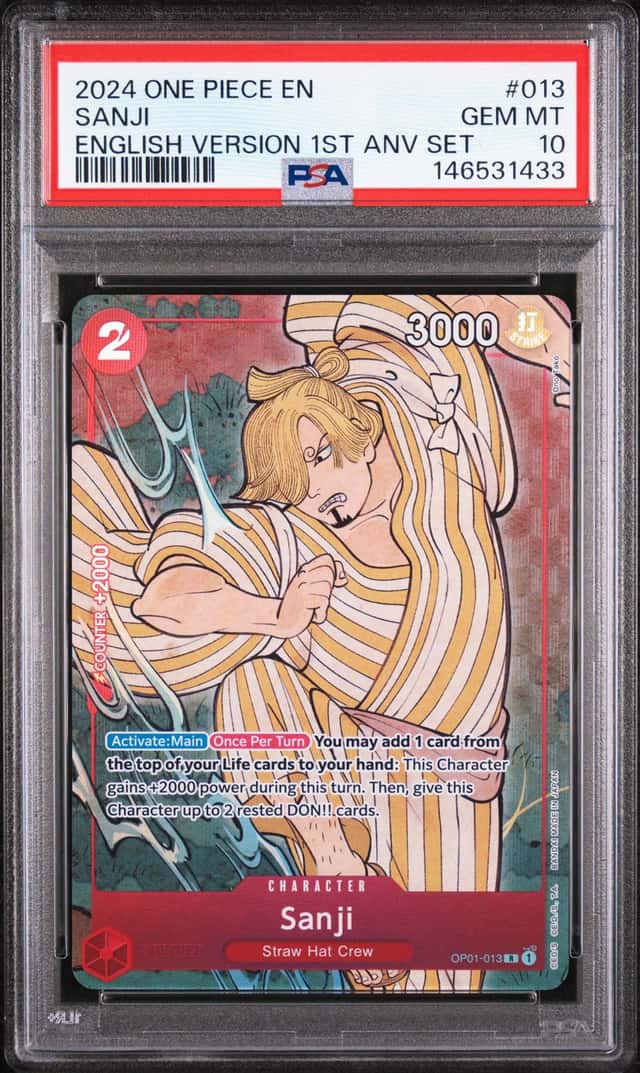 2024 ONE PIECE ENGLISH VERSION 1ST ANNIVERSARY SET #013 SANJI PSA 10