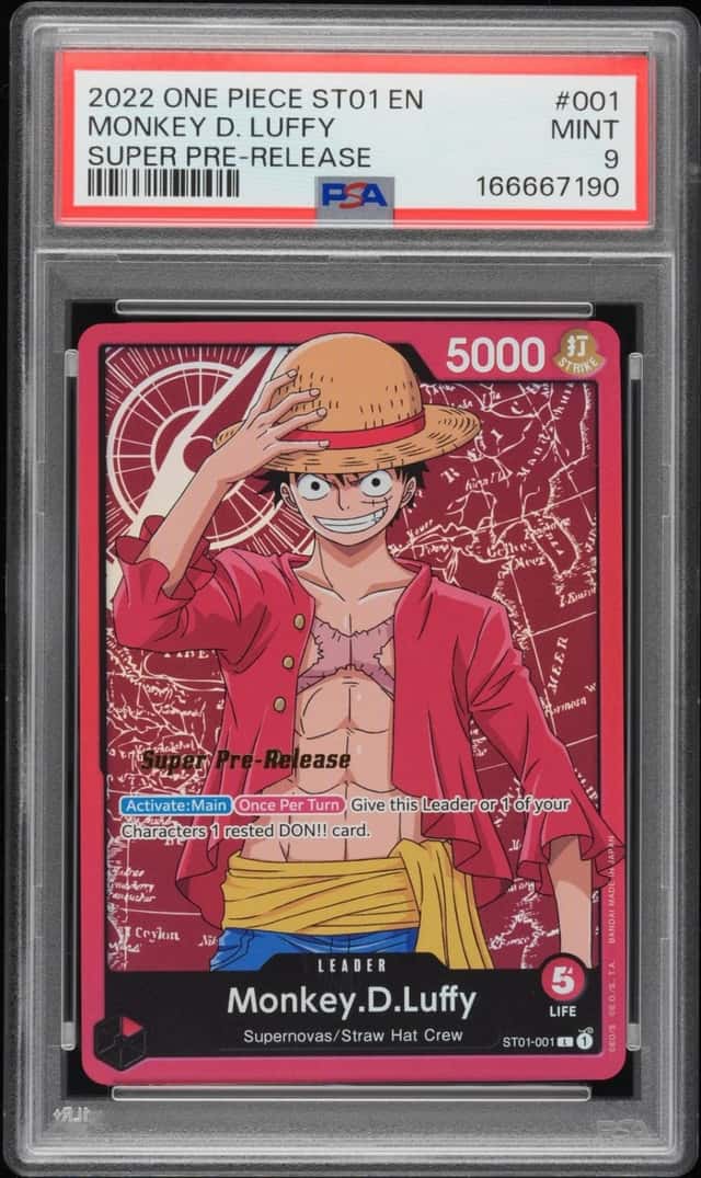 2022 ONE PIECE STARTER DECK ST01-STRAW HAT CREW #001 MONKEY D. LUFFY PSA 9