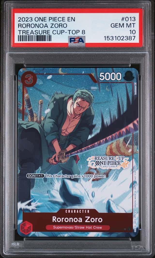 2023 One Piece EN Treasure Cup Top 8 #013 Roronoa Zoro PSA 10 GEM MINT