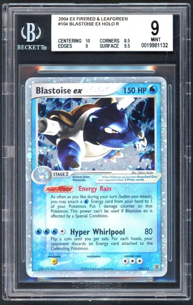 Pokemon Card - BGS 9 Blastoise EX 104/112 - Ex Fire Red Leaf Green Holo - MINT