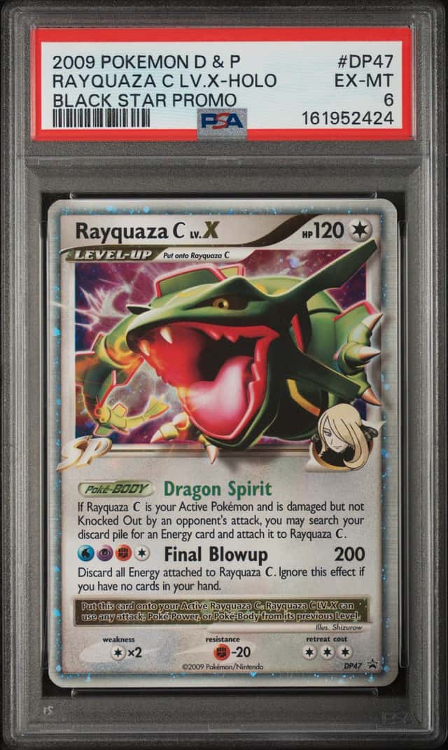 2009 Pokemon Rayquaza C LV.X DP47 Black Star Promo Holo PSA 6 EX-MT