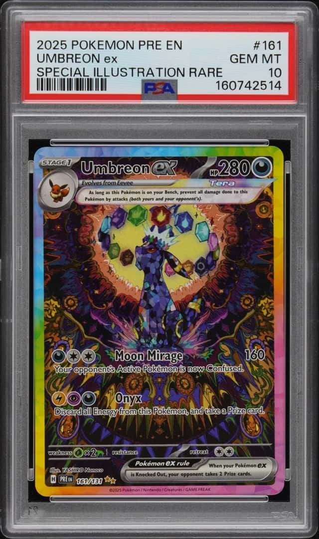 2025 POKEMON PRISMATIC EVOLUTIONS SPECIAL ILLUSTRATION RARE UMBREON EX PSA 10