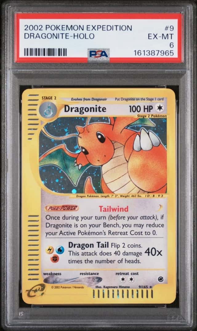 2002 POKEMON EXPEDITION #9 DRAGONITE-HOLO PSA 6