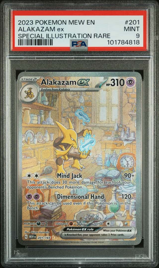 Pokemon 2023 Alakazam ex 201/165 Full Art Special Illustration 151 PSA 9 English