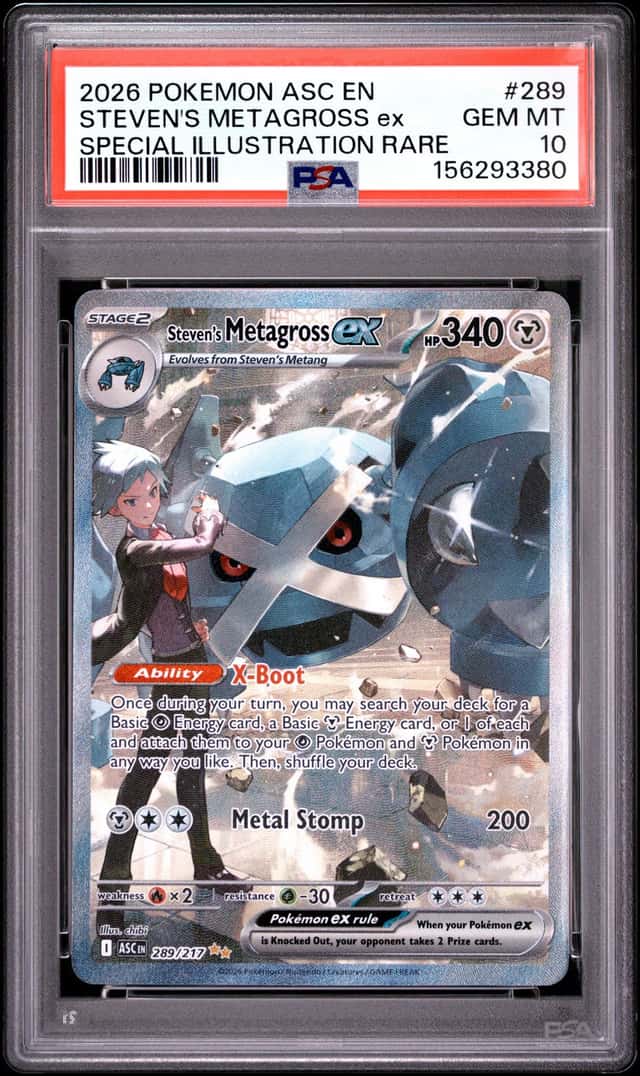 2026 POKEMON ASC EN-ASCENDED HEROES #289 STEVEN'S METAGROSS ex SIR PSA 10