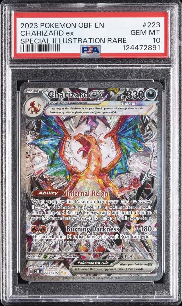 2023 POKEMON OBSIDIAN FLAMES SPECIAL ILLUSTRATION RARE #223 CHARIZARD EX PSA 10