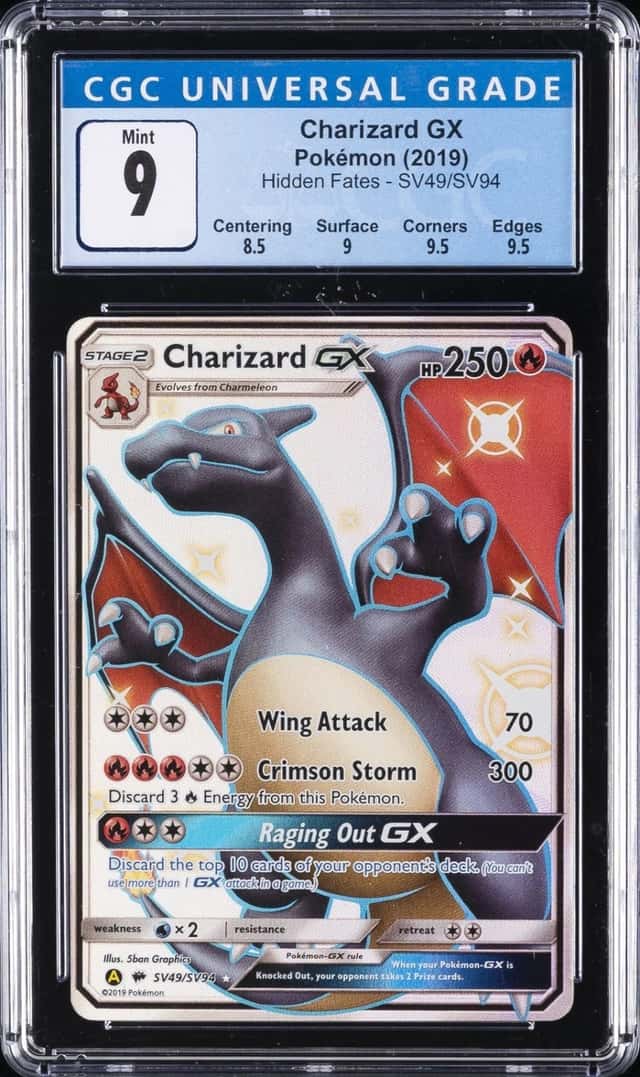 2019 POKEMON HIDDEN FATES: SHINY VAULT #SV49 CHARIZARD GX CGC 9