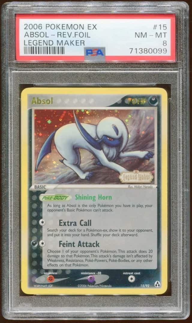 2006 POKEMON EX LEGEND MAKER ABSOL #15/92 REVERSE STAMPED HOLO FOIL PSA 8 E8