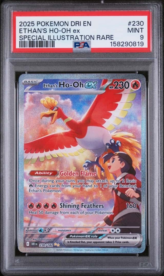 2025 POKEMON DRI SPECIAL ILLUSTRATION RARE #230 ETHAN'S HO-OH EX PSA 9