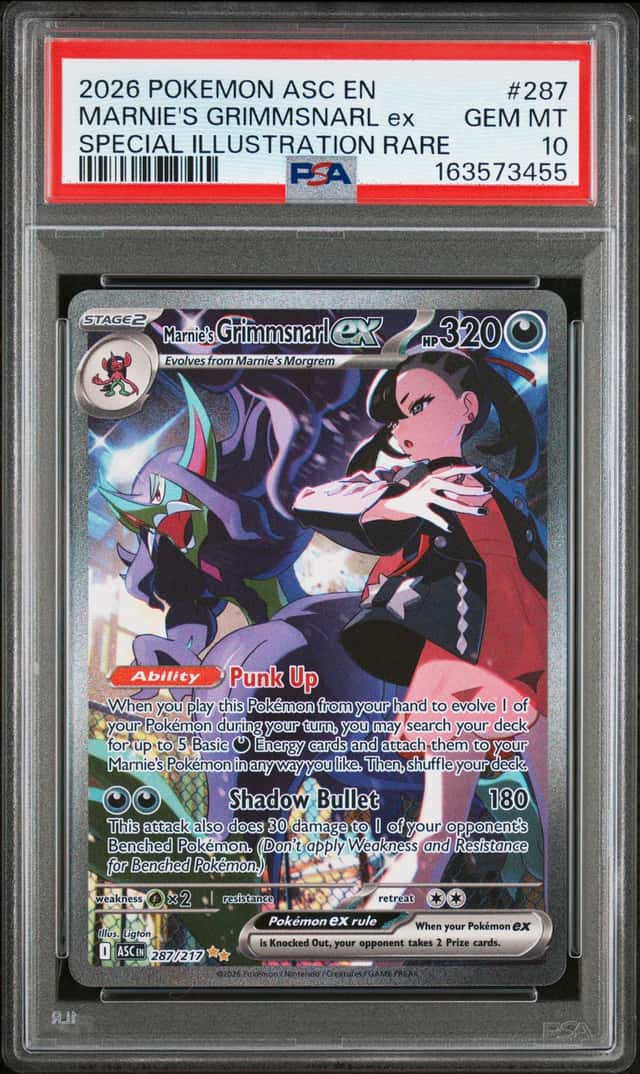 2026 Pokemon Marnie's Grimmsnarl ex Special Illustration Rare #287/217 PSA 10