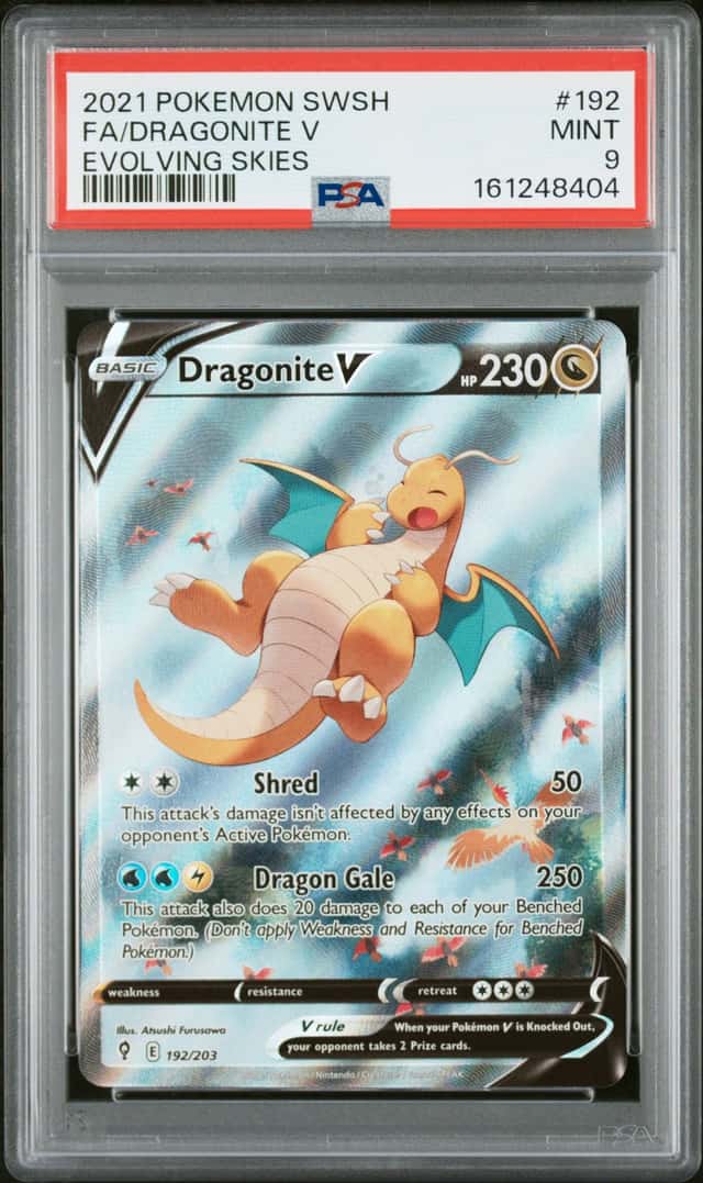 2021 Pokemon SWSH Evolving Skies Dragonite V Alternate Full Art #192/203 PSA 9