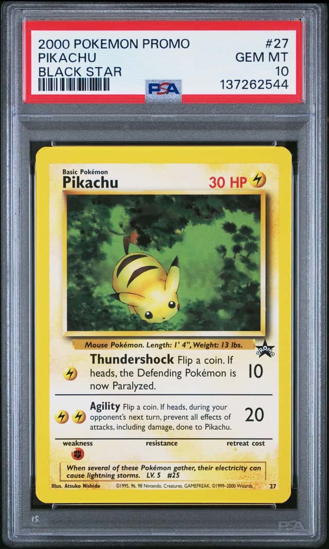 2000 POKEMON PROMO BLACK STAR #27 PIKACHU PSA 10