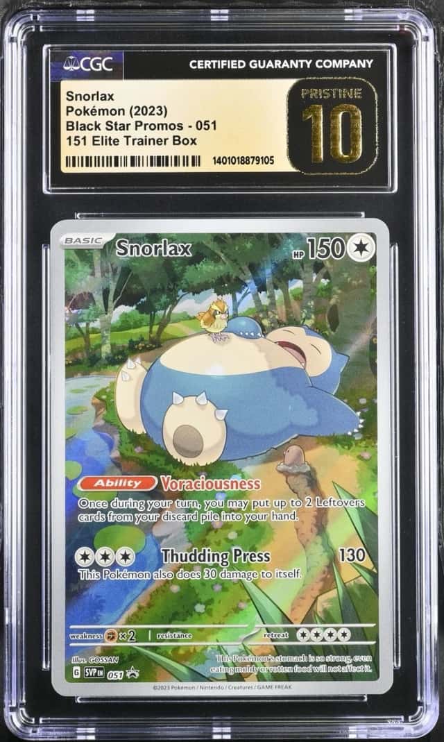 2023 Pokémon Snorlax 151 ETB Black Star Promos #051 CGC PRISTINE 10