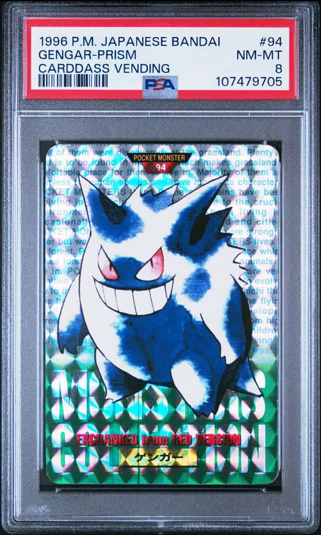 1996 Pokemon JPN Gengar Prism Cardass Vending PSA 8