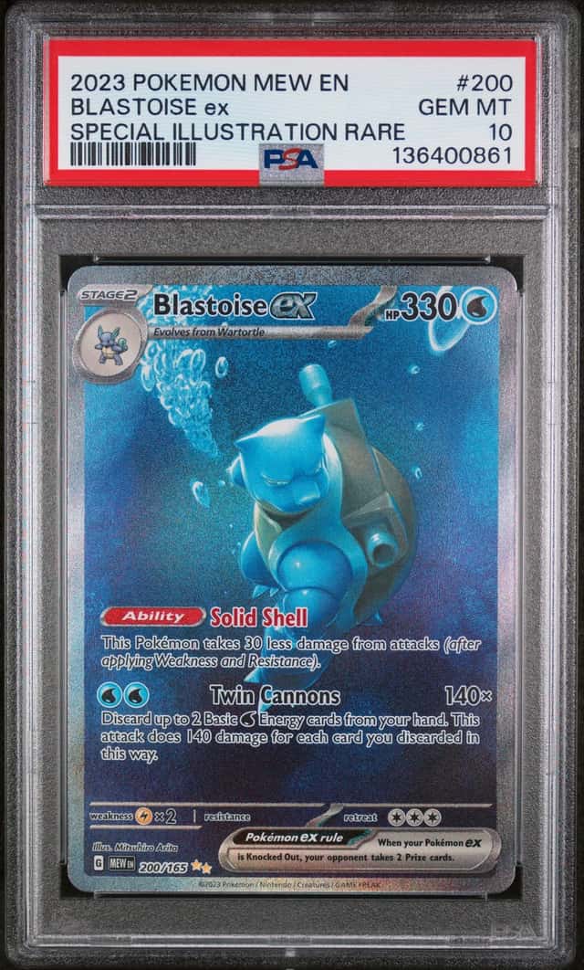 2023 POKEMON BLASTOISE ex SPECIAL ILLUSTRATION RARE MEW EN-151 #200 PSA 10