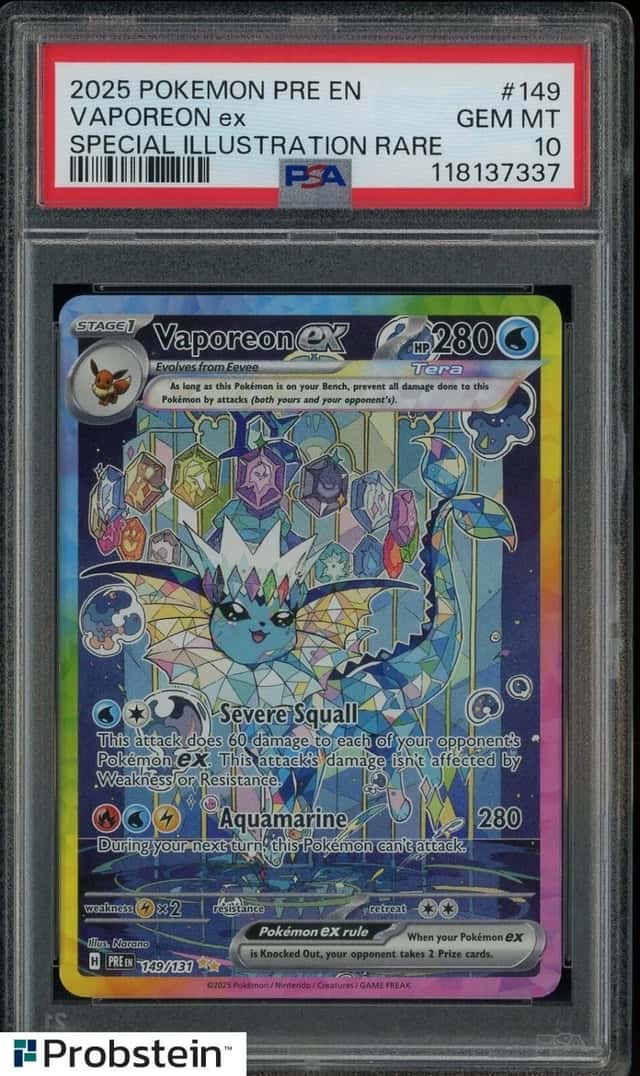 2025 Pokemon PRE EN Special Illustration Rare #149 Vaporeon ex PSA 10 GEM MINT