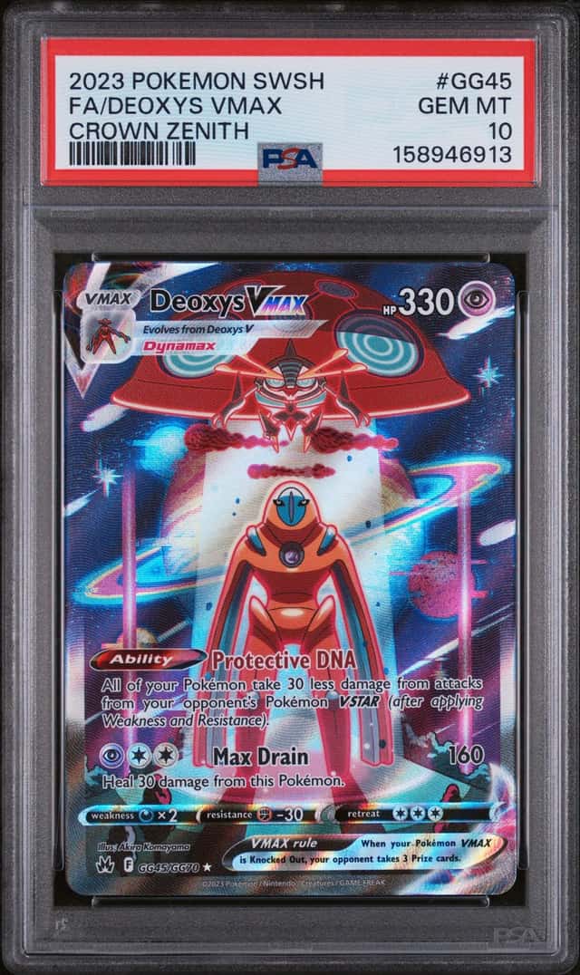 2023 Pokemon SWSH Crown Zenith Deoxys VMAX Galarian Gallery #GG45/GG70 PSA 10