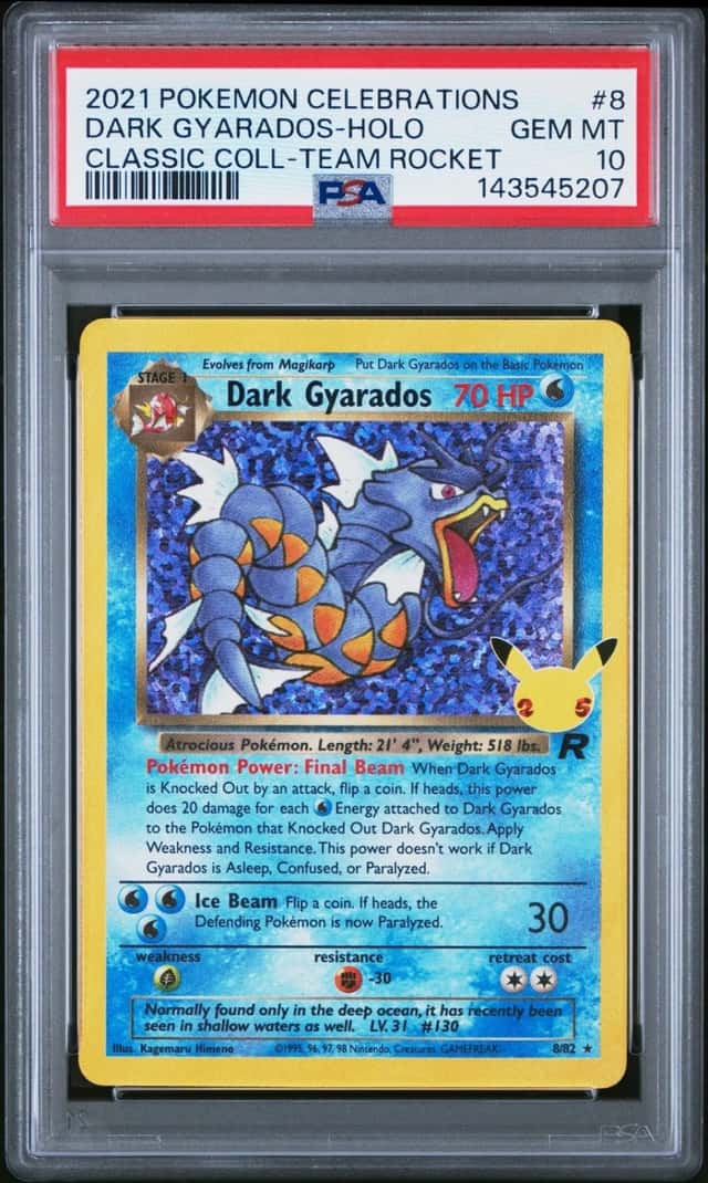 2021 POKEMON CELEBRATIONS CLASSIC COLLECTION #8 DARK GYARADOS-HOLO PSA 10