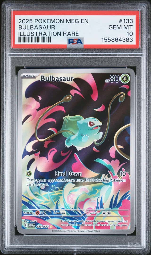 Bulbasaur 133/132 Illustration Rare Mega Evolution Pokemon PSA 10