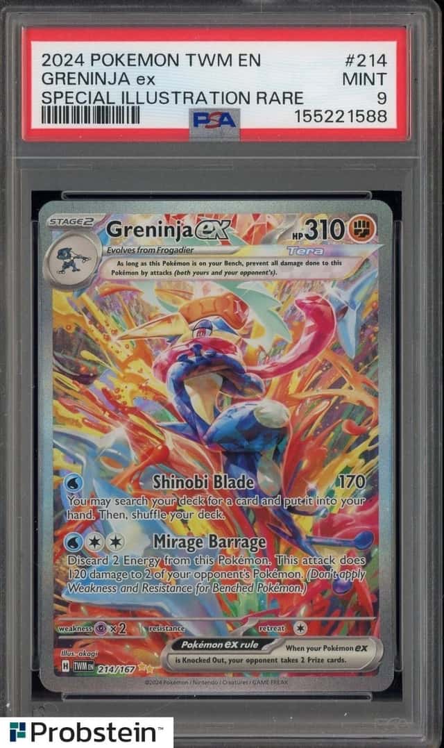 2024 Pokemon TWM EN #214 Greninja ex Special Illustration Rare PSA 9 MINT