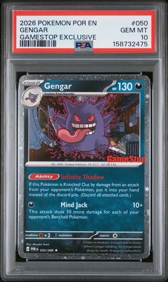 2026 POKEMON POR EN-PERFECT ORDER GAMESTOP EXCLUSIVE #050 GENGAR PSA 10