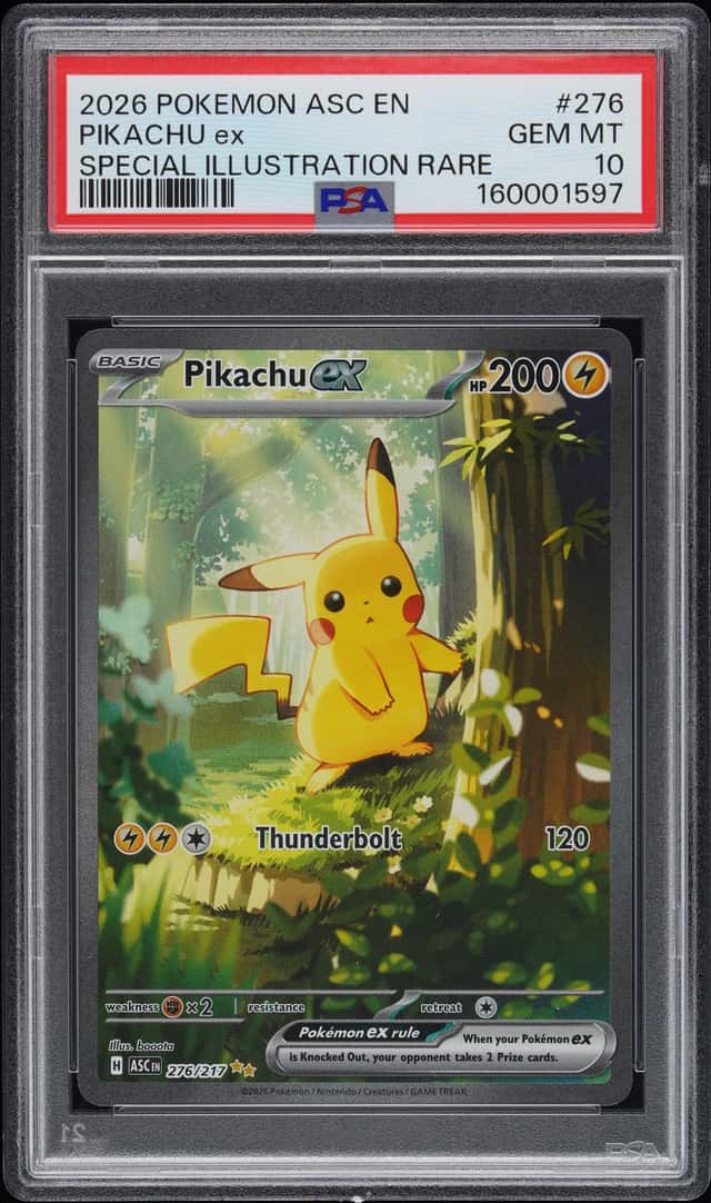 Pikachu EX 276/217 SIR Ascended Heroes Mega Evolution Pokémon PSA 10 Gem Mint 💎
