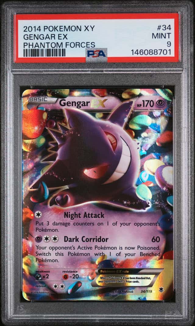 2014 Pokemon XY Phantom Forces Gengar EX #34 PSA 9