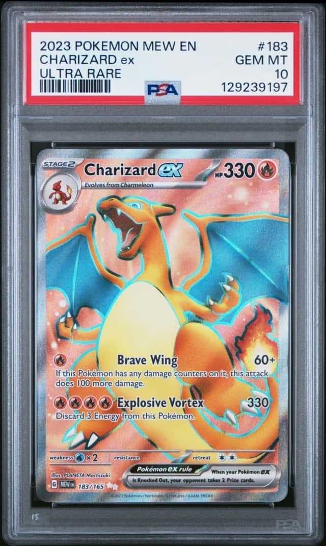 2023 POKEMON MEW EN-151 ULTRA RARE 📈 #183 CHARIZARD 🔥 EX PSA GEM 💎 MT 10