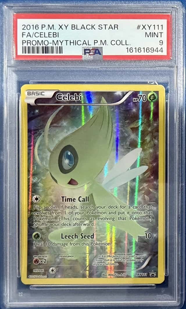 2016 Pokémon XY Black Star Promo Celebi #XY111 Mythical Pokémon Collection PSA 9