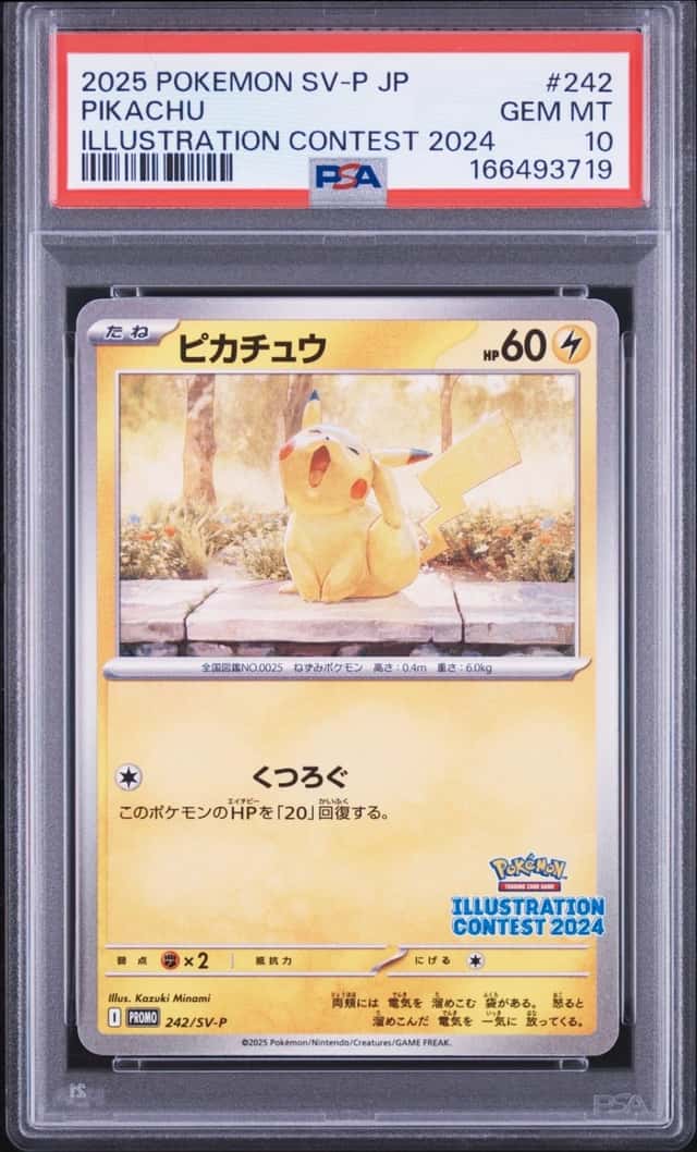 2025 POKEMON JAPANESE SV-P PROMO ILLUSTRATION CONTEST 2024 #242 PIKACHU PSA 10